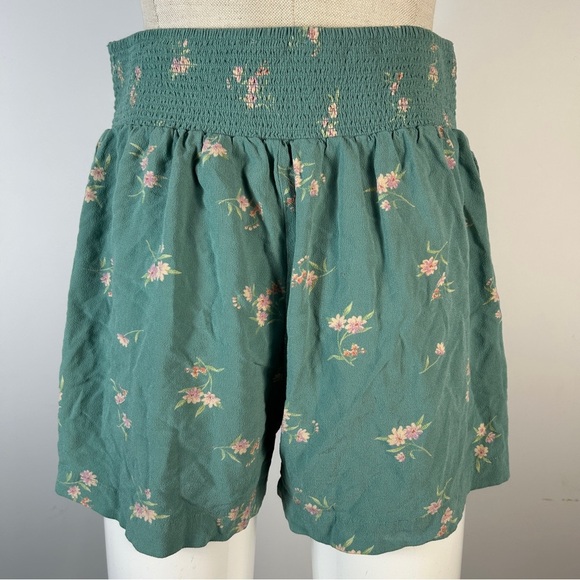 ❤️ American Eagle Outfitters Green Floral High Waist Shorts M - Picture 3 of 10